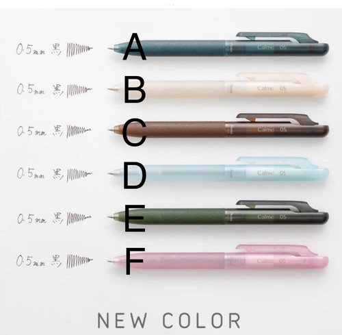 Pentel Calme Gel Ink Ballpoint Pen Pink Turquoise 0.5mm Quiet Olive Brown Black - Picture 16 of 19