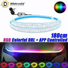 180CM Flexible RGB LED Hood Light Strip Daytime Running DRL Light APP Control