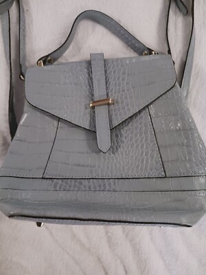 Divina Firenze Italian Leather Croc Embossed Backpack/purse  display picture 2