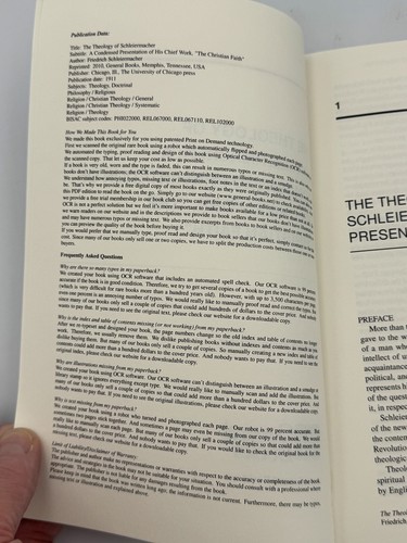 The Theology of Schleiermacher: A Condensed Presentation of His Chief Work PB VG - Imagen 4 de 5