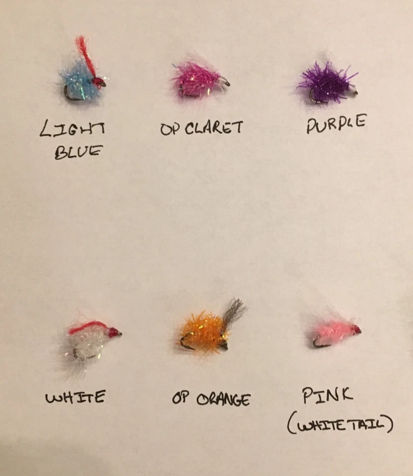 12, SIZE 10 DRESSED, R90 4X STRONG, STEELHEAD, BROWNS,TROUT, ESTAZ EGG  FLIES  - Image 2 of 3