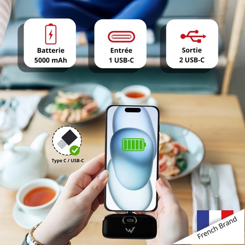 Powerbank Portable 5000mAh Extra Compacte & Légère – Entrée & Sorties USB-C I... - Zdjęcie 4 z 5