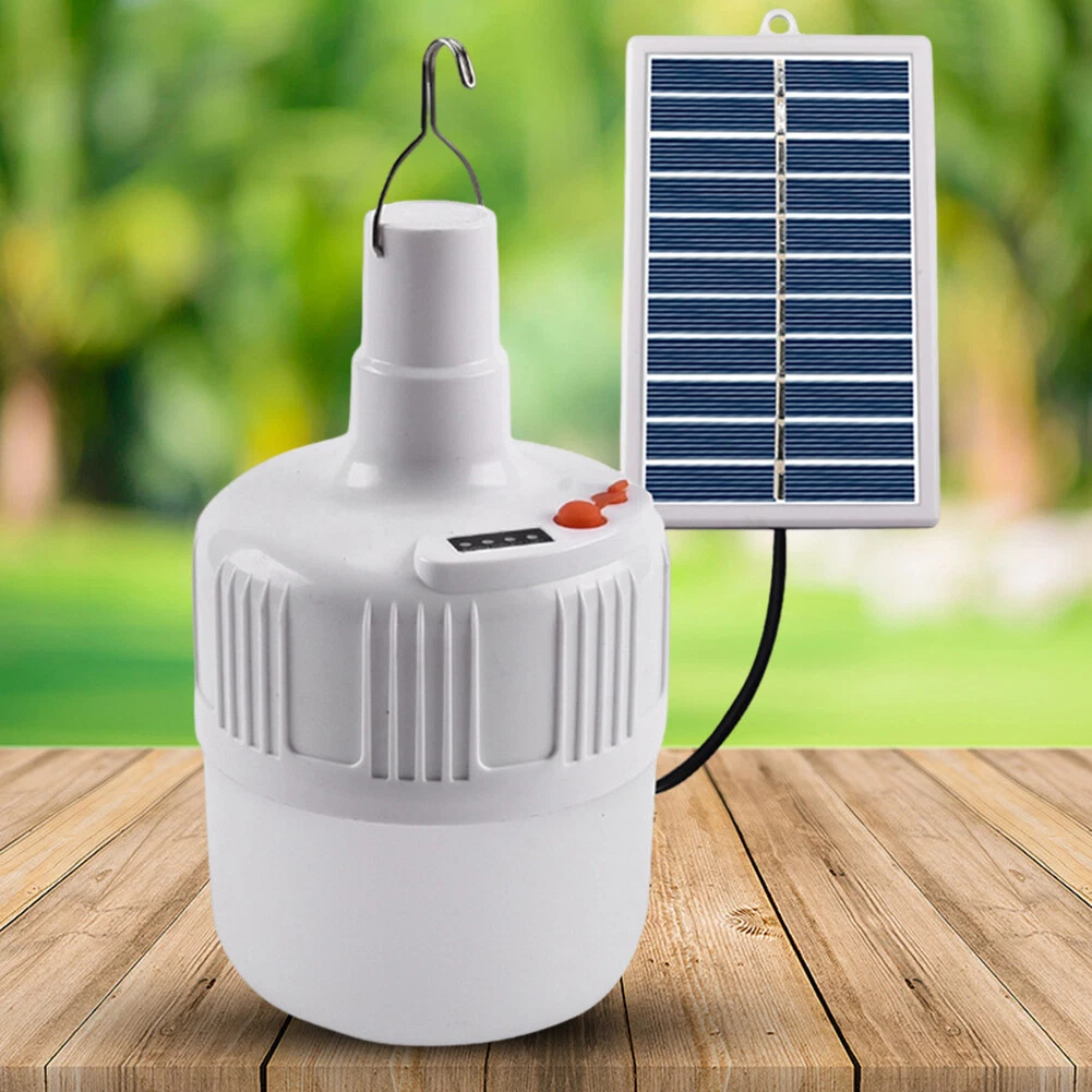 Solar Powered Lamp Solar Panel Camp Tent Night Fishing Light Outdoor Lighting