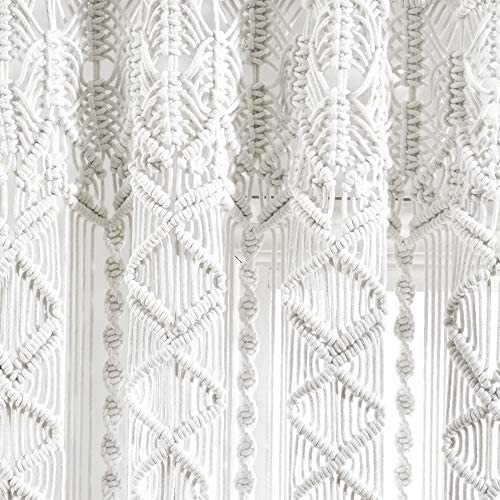 Boho Macrame Textured Cotton Valance/Kitchen Curtain/Wall Decor, 30" L x 40" W, - Picture 6 of 8