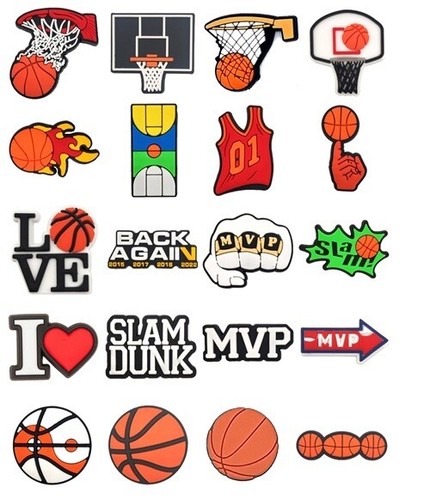 20Pcs Football Soccer Basketball Shoe Charms Bulk Pins for Boys Girls - Picture 2 of 5