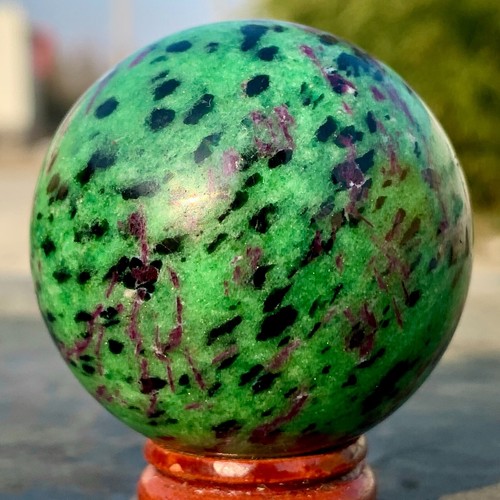 167G Natural green Ruby zoisite (anylite) crystal sample Healing ball-+- - Afbeelding 12 van 23