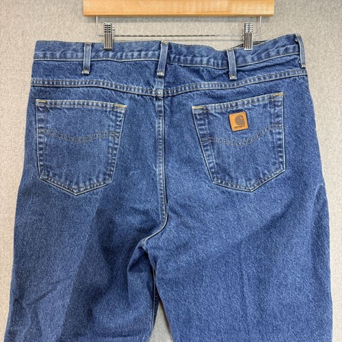 Carhartt Men's Relaxed Fit Blue Denim Jeans Size 40 (??) x 32 Work Straight Leg - Picture 5 of 12