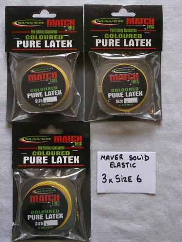 3 x packs of maver size 6 solid latex pole elastic