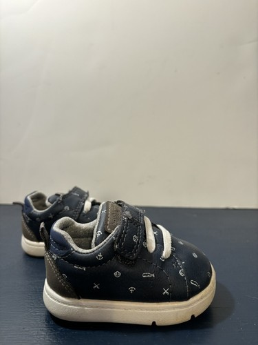 Carter's-Blue Nautical Sneaker Shoe Toddler Sz 2 - Imagen 4 de 5