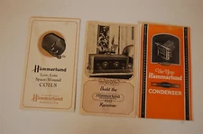 Group of 3 Mid Century Hammarlund Radio Component Promo Brochures