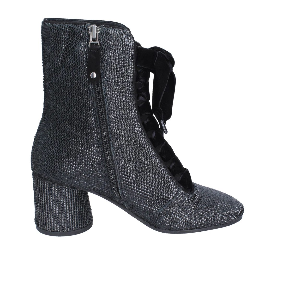 shoes women ELVIO ZANON ankle boots black textile leather BM12 eBay