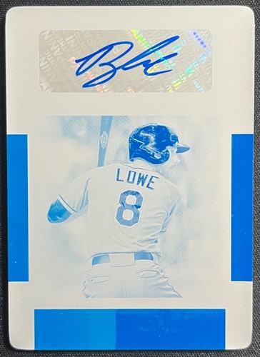 2020 NATIONAL TREASURES BRANDON LOWE PRINTING PLATE #1/1 AUTO RAYS - Picture 1 of 2