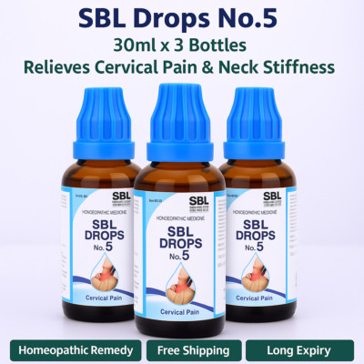 SBL Drops No.5 for Cervical Pain, Neck Stiffness, Vertigo Relief | 30ml x 3 |USA