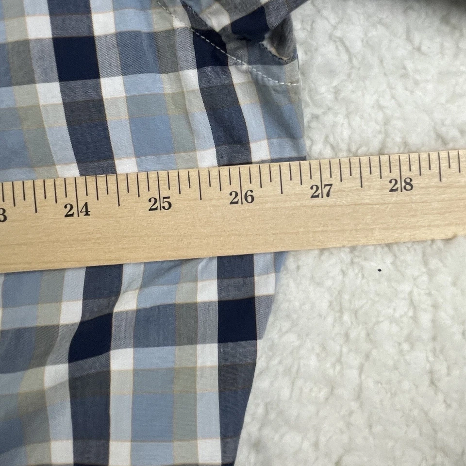 Nautica Shirt Mens Size 2XL Blue White Plaid Long Sleeve 100% Cotton - Image 4 of 4