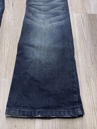 Vintage Akademiks Womens Low Rise Flare Jeans Embroidered Pocket Dark Wash Sz 32 - Picture 8 of 22
