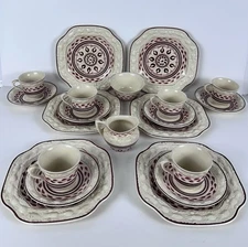 Adams Titianware Red/Ivory Luncheon Set For 6