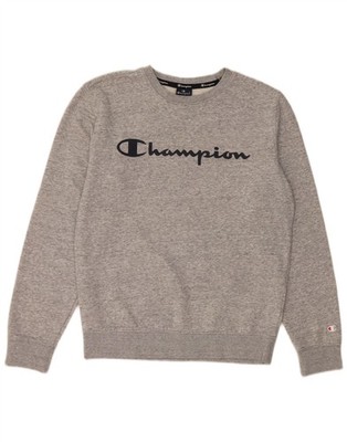 Champion Herren Grafik Sweatshirt Pullover Small Grau Gefleckt Baumwolle CQ15