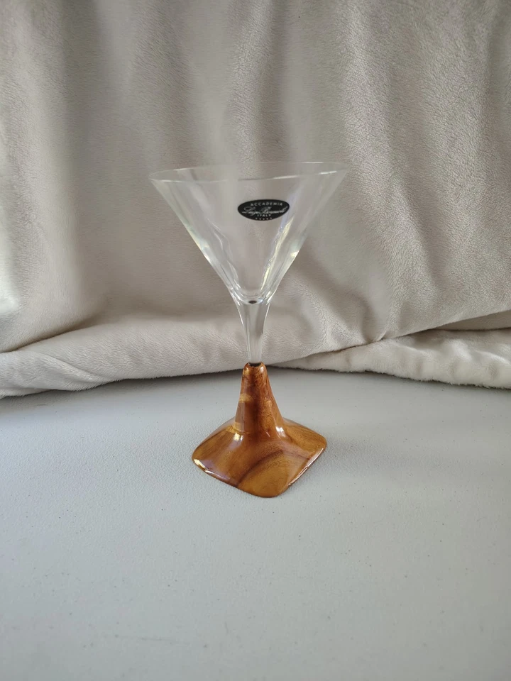 Copos de coquetel Martini copo com bases de madeira de cânfora exclusivo feito na Itália - Imagem 2 de 4