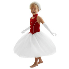 Lot of 7 Midnight Child Small Dance Costume Red Tux Leotard-Tutu-Gloves-Marabou