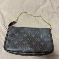Louis Vuitton Monogram Leather Pouch, Leather, Compact Used