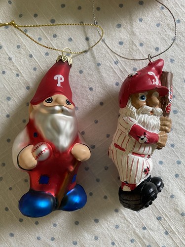 Philadelphia Phillies Forever Sammlerstücke Wichtel aus mundgeblasenem Glas & mit Fledermaus Ornament