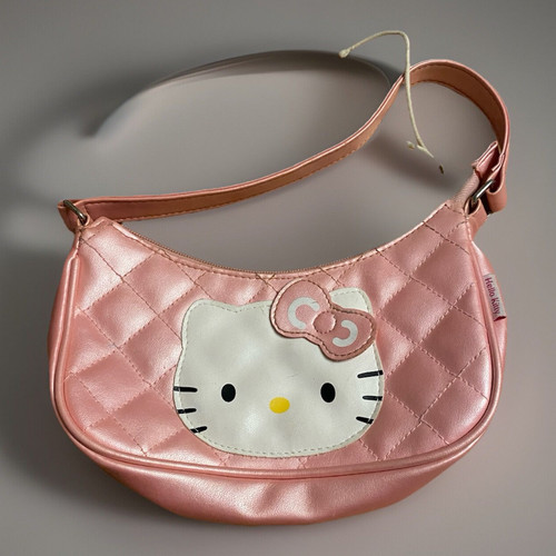 Hello Kitty Vintage gesteppte rosa kleine Handtasche Sanrio Y2K 2004 großes Logo - Bild 1 von 8
