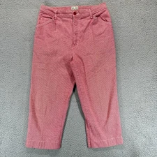 French Dressing Paris Womens High Rise Flat Front Red White Pants Size 16