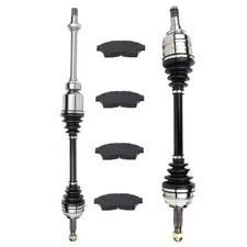 6pcs Front Brake Ceramic Pads + CV Axle For Toyota Camry 2.2L 1992-2001