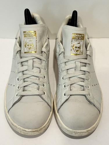 Adidas Stan Smith Mens 6 US Casual Walking Leather Shoes Sneakers Off White - Picture 3 of 6