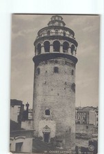 Vintage Constantinople Galata Tower Postcard Turkey Istanbul Printed in Germany