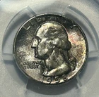 1958 WASHINGTON QUARTER PCGS MS 66 / TONED