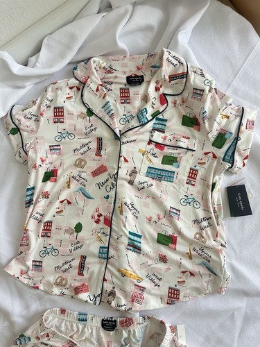 KATE SPADE New York Short Pajama Set In City Map Sz L Large New Nwt - Picture 5 of 6