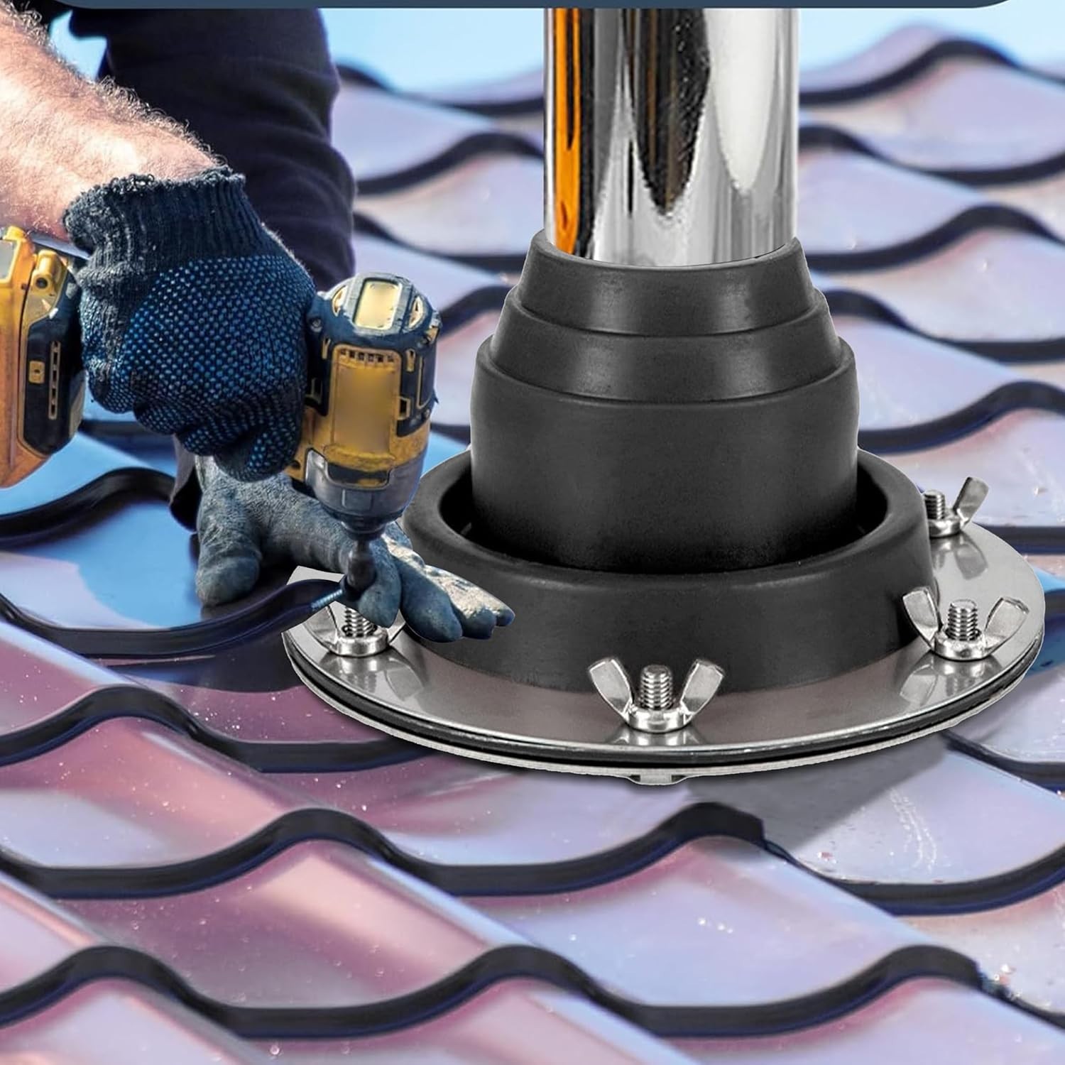 Tent Stove Jack Kit: Flexible Silicone Pipe Boot, High Temp Flue Flashing for