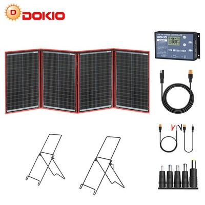 Dokio 200W Tragbares Solarpanel Set für Camping Outdoor Stromversorgung 12V 
