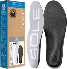 NEW SOLE Active Thin Plantar Fasciitis Insoles Men 8 Women 10 Arch Gray