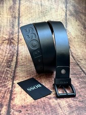 HUGO BOSS BLACK LEATHER MEN JEANS BELT