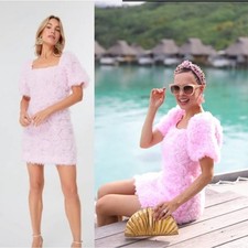 Tuckernuck Hyacinth House Pink Textured Cora Mini Dress Sz S  Feminine Tea Party