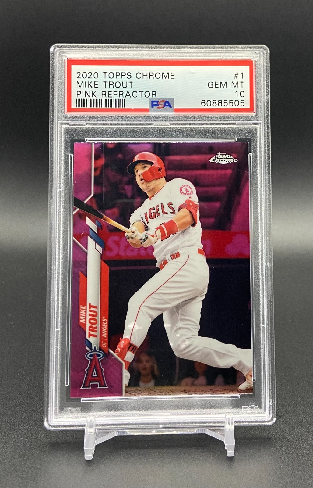 MIKE TROUT - 2020 Topps Chrome PINK REFRACTOR #1 Angels - PSA 10 Gem Mint