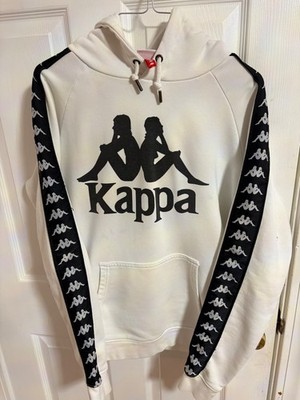 KAPPA Men s Hoodie logo tape sleeve White Size Medium