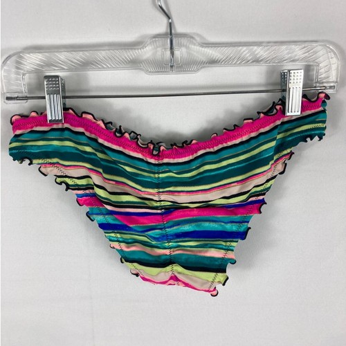 Shade & Shore Bikinihose mehrfarbig gestreift Rüschen Salatrand Größe Medium - Bild 5 von 5