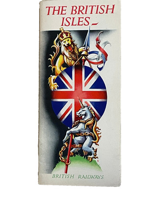 Vintage British Rail Map of the British Isles. Circa 1960s. Unfolded-24'' by 28''