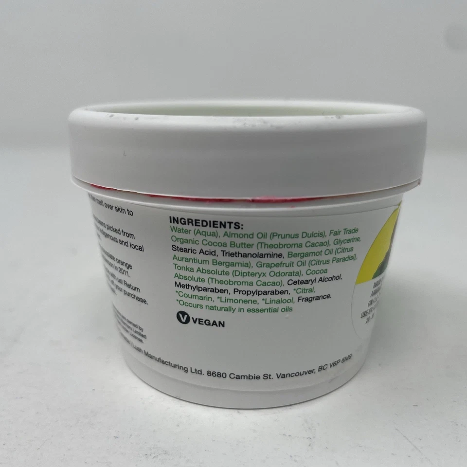 Loción corporal vegana sorbete yuzu y cacao exclusivo cocina cosméticos exuberantes 3,5 oz Foto 4 de 4