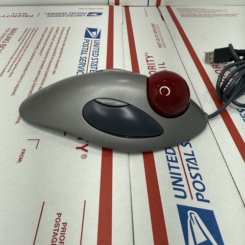 Logitech T-BC21 Optical Trackman Marble USB Mouse Silver Ergonomic- Tested - 第 4/9 張圖片