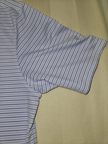 NWT Holderness & Bourne Bentley Men's M White + Lavender Stripe Golf Polo Shirt - Picture 4 of 13
