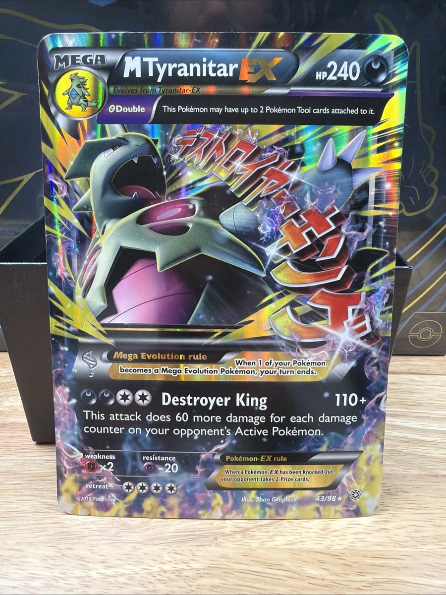 mega tyranitar pokemon card EX Premium Collection ( XY ) TCG take 1 more Prize card Mega M Tyranitar EX ULTRA