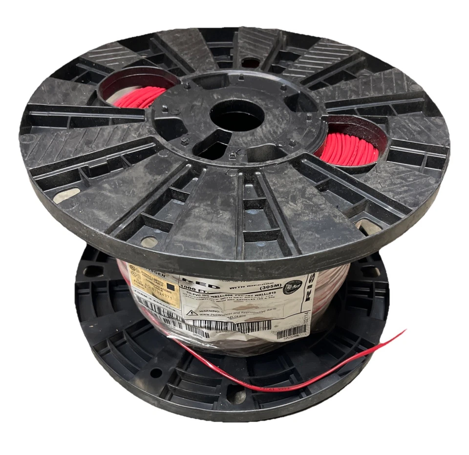 Carol Fire Alarm Cable E1502S.41.03 18 Gauge 1000 Ft. Red General Cable New - Image 3 of 4