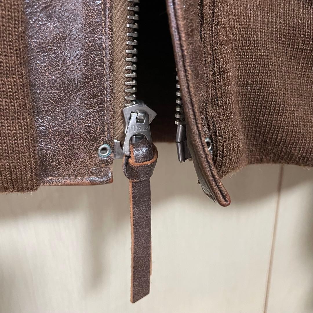 Buzz Rickson's A-2 Leather Flight Jacket L Brown - image 4