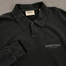 Essentials Fear of God Sweatshirt Mens Medium Polo French Terry Logo FOG