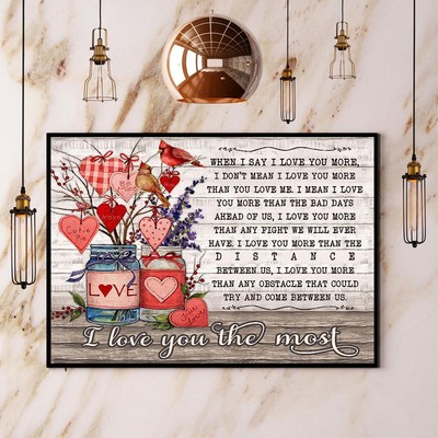 Cardinal I Love You The Most Cardinal Paper Poster No Frame Matte  Wall Art D...