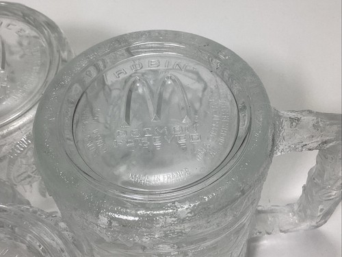 Vintage 1995 Batman Forever McDonald's Complete Set of 4 Embossed Glass Mugs - Picture 9 of 10